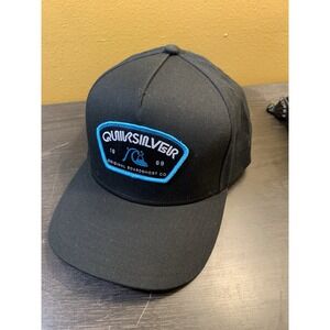 Men's Embroidered Quicksilver Black Blue Baseball Hat Cap Snap Back Adjustable